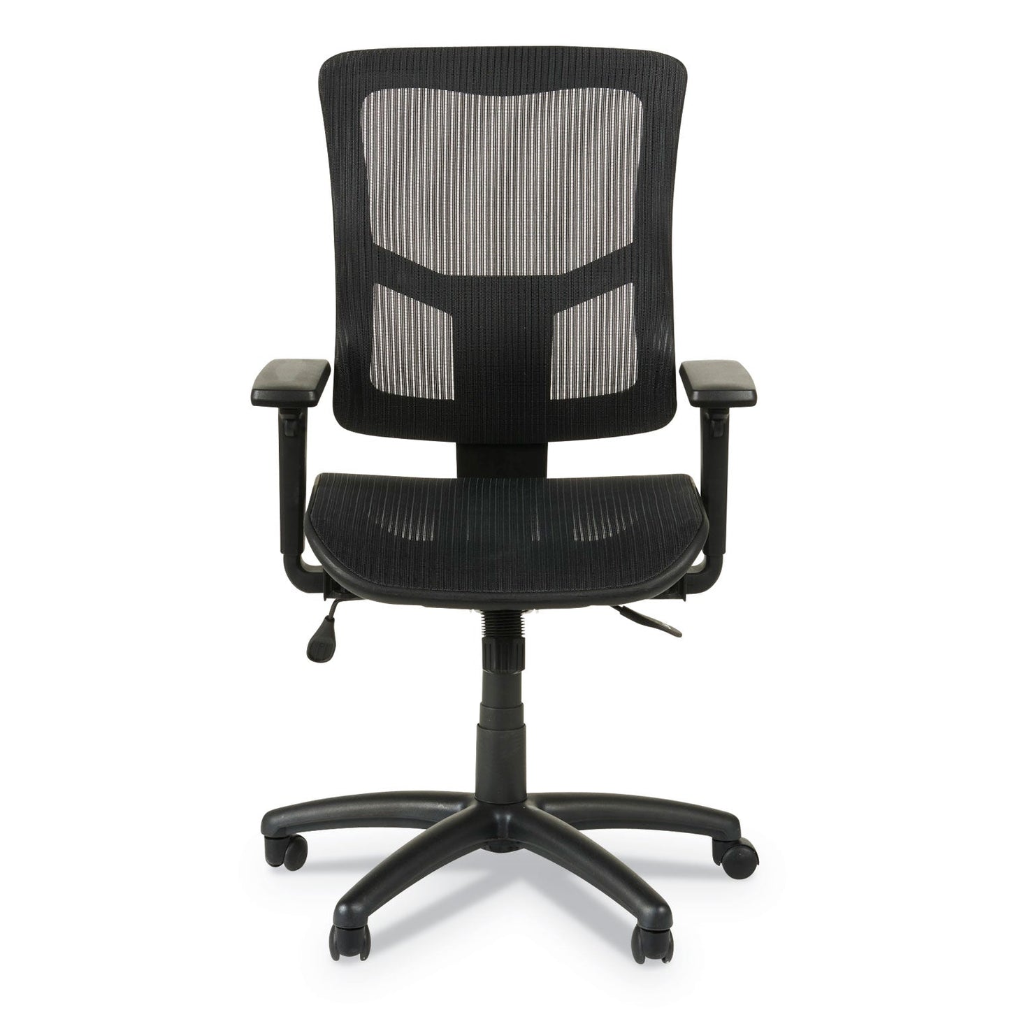 Alera Elusion II Series Suspension Mesh Mid-Back Synchro Seat Slide Chair, Supports 275 lb, 18.11" to 20.35" Seat, Black