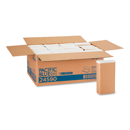 Georgia Pacific Pacific Blue Basic M-Fold Paper Towels, 9.2 x 9.4, White, 250/Pack, 16 Packs/Carton