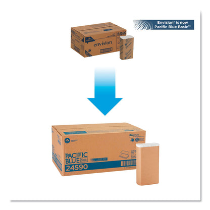 Georgia Pacific Pacific Blue Basic M-Fold Paper Towels, 9.2 x 9.4, White, 250/Pack, 16 Packs/Carton