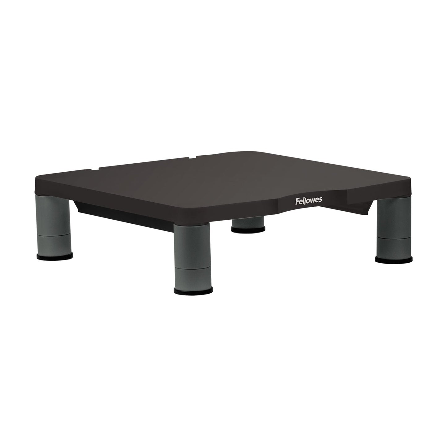 Fellowes Standard Monitor Riser, 13.38" x 13.63" x 2" to 4", Graphite, Supports 60 lbs