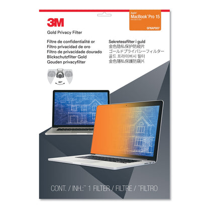 3M Gold Frameless Privacy Filter for 15.4" Widescreen Touch MacBook Pro, 16:10 Aspect Ratio