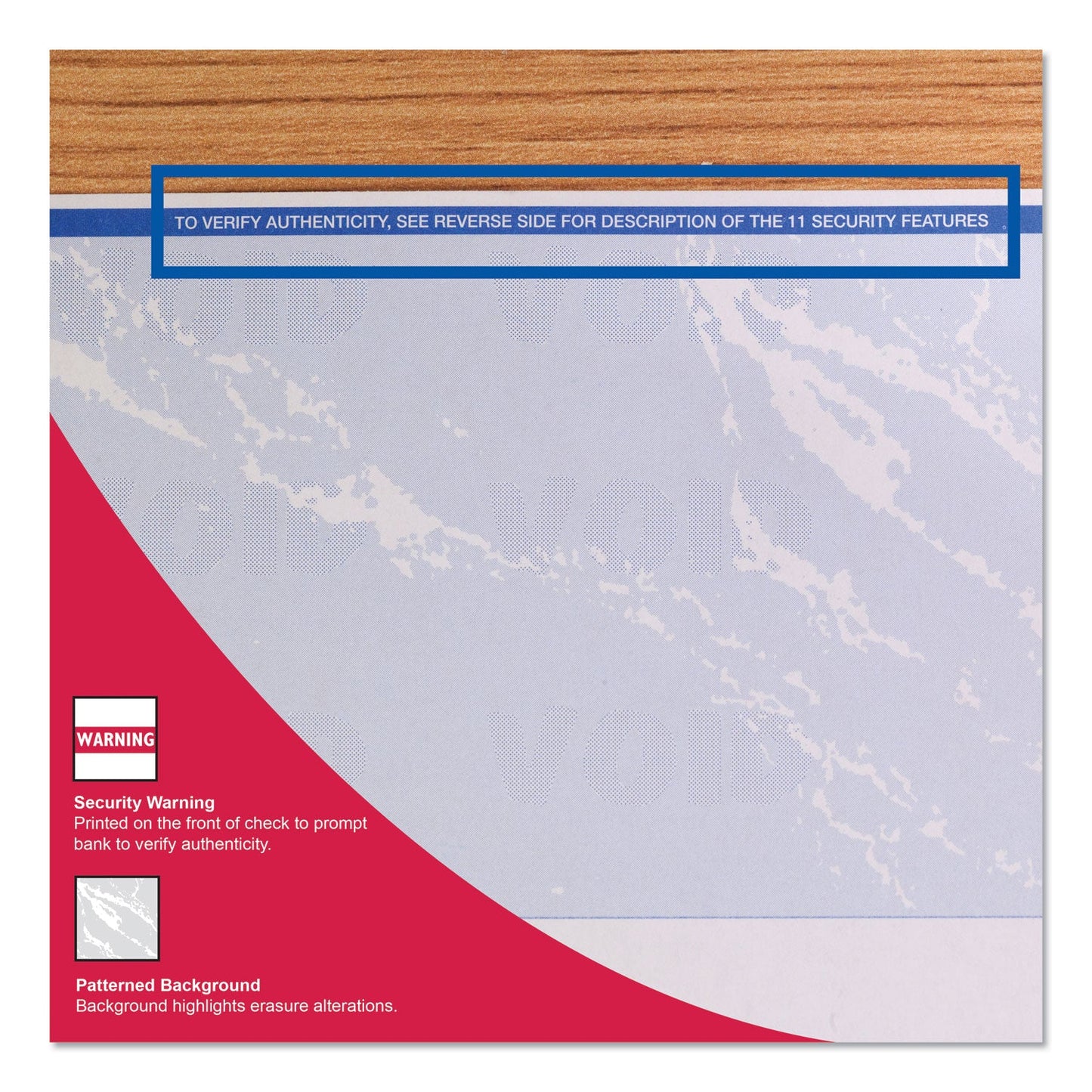 DocuGard Security Business Checks, 11 Features, 8.5 x 11, Blue Marble Top, 500/Ream