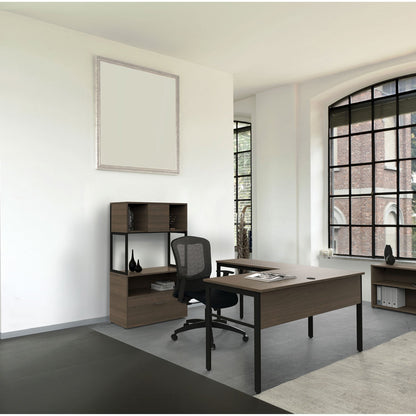 Linea Italia Urban 36" Credenza, Bottom Pedestal, 35.25w x 15.25d x 23.75h, Ash