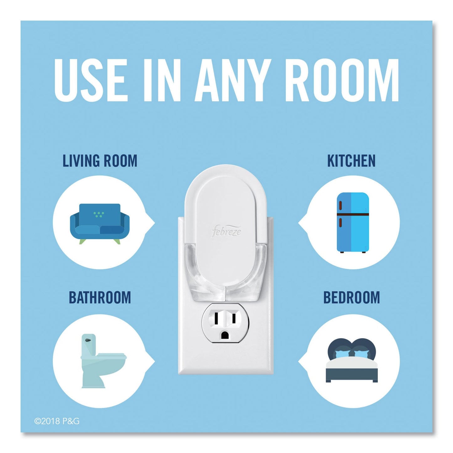 Febreze PLUG Air Freshener Refills, Linen and Sky, 0.87 oz