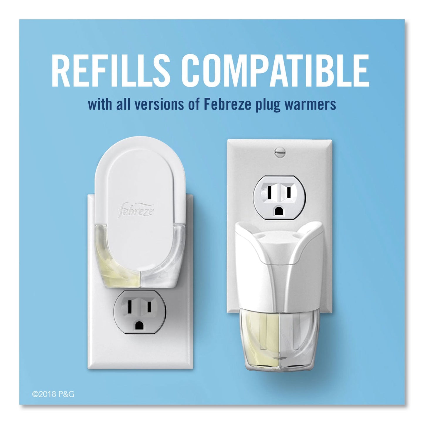 Febreze PLUG Air Freshener Refills, Gain Original, 0.87 oz, 6/Carton