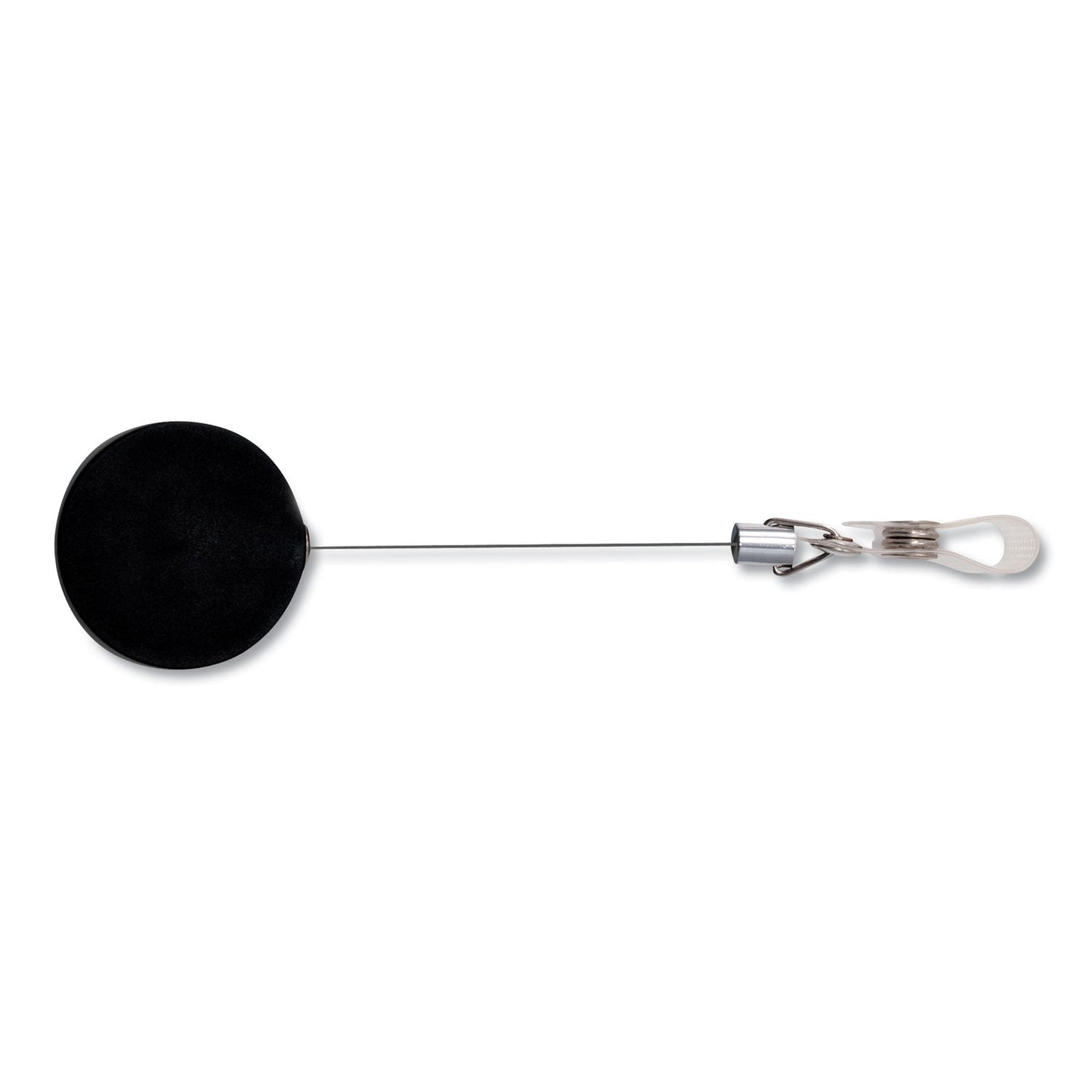 Advantus Premier Heavy-Duty Retractable ID Card Reel, 24" Extension, Black/Silver, 12/Box
