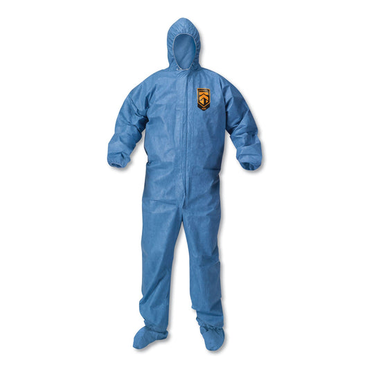 KleenGuard A60 Blood and Chemical Splash Protection Coveralls, 2X-Large, Blue, 24/Carton