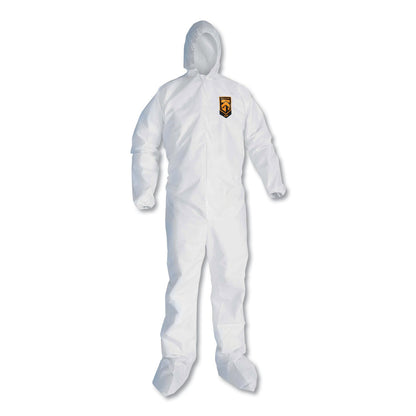 KleenGuard A20 Elastic Back and Ankle Hood and Boot Coveralls, 2X-Large, White, 24/Carton
