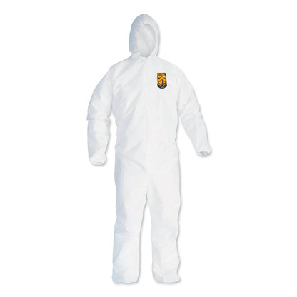 KleenGuard A40 Elastic-Cuff and Ankles Hooded Coveralls, X-Large, White, 25/Carton