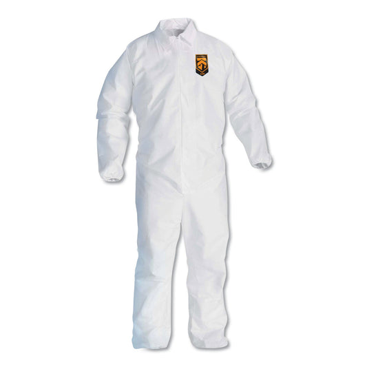 KleenGuard A40 Coveralls, Elastic Wrists/Ankles, X-Large, White