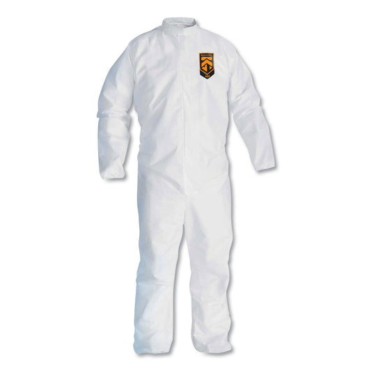 KleenGuard A30 Breathable Particle Protection Coveralls, Large, White, 25/Carton