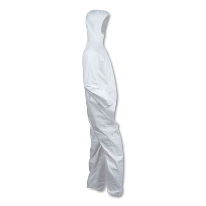 KleenGuard A40 Elastic-Cuff and Ankles Hooded Coveralls, 2X-Large, White, 25/Carton