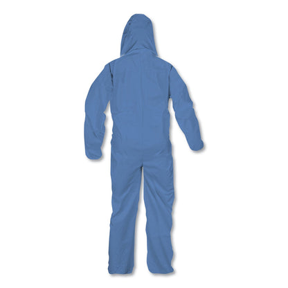 KleenGuard A60 Elastic-Cuff, Ankles and Back Hooded Coveralls, 3X Large, Blue, 20/Carton