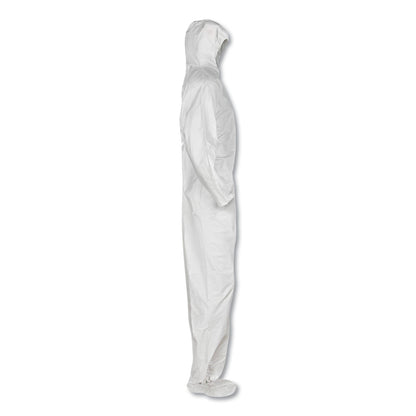 KleenGuard A20 Elastic Back and Ankle Hood and Boot Coveralls, X-Large, White, 24/Carton