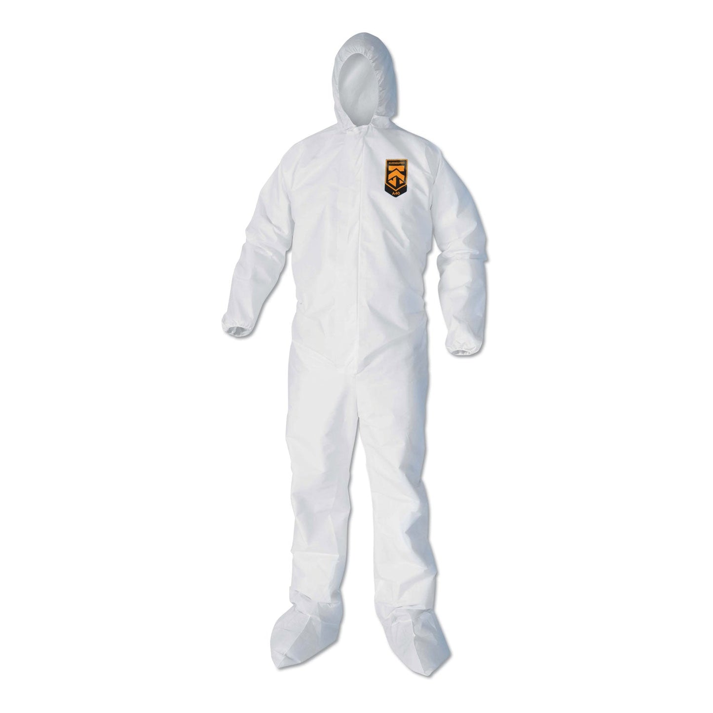 KleenGuard A40 Elastic-Cuff, Ankle, Hood and Boot Coveralls, X-Large, White, 25/Carton