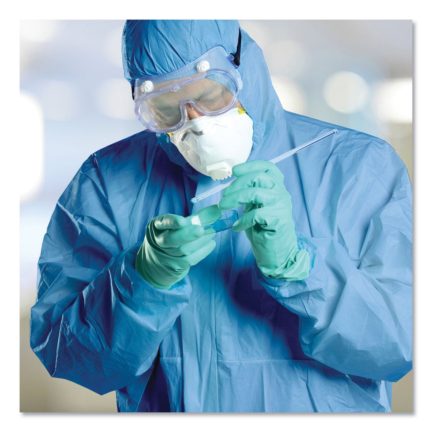 KleenGuard A60 Blood and Chemical Splash Protection Coveralls, 2X-Large, Blue, 24/Carton