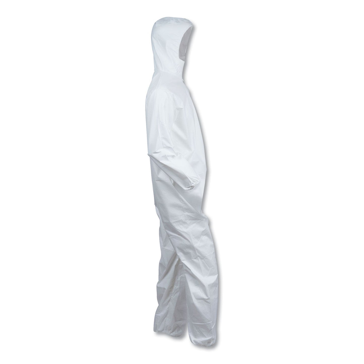 KleenGuard A40 Elastic-Cuff and Ankle Hooded Coveralls, 4X-Large, White, 25/Carton