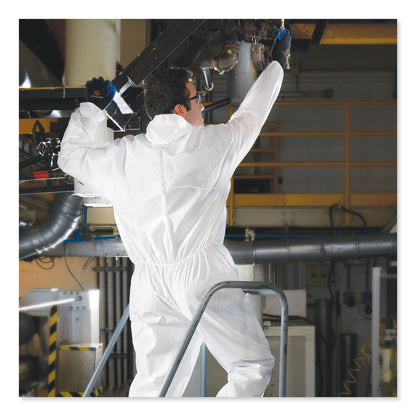 KleenGuard A20 Breathable Particle Protection Coveralls, Zipper Front, Large, White