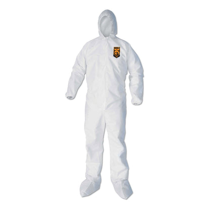 KleenGuard A40 Elastic-Cuff, Ankle, Hood and Boot Coveralls, 3X-Large, White, 25/Carton