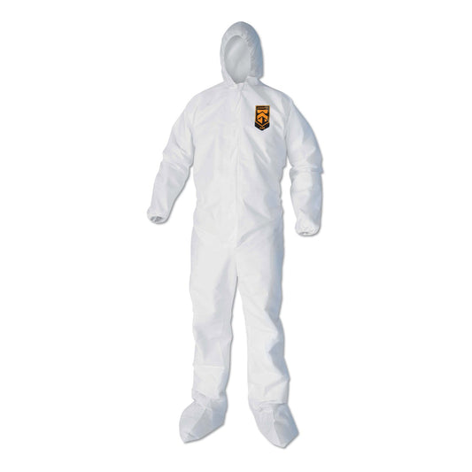 KleenGuard A40 Elastic-Cuff, Ankle, Hood and Boot Coveralls, 3X-Large, White, 25/Carton