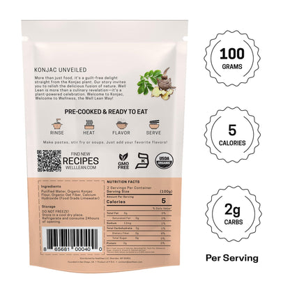 Organic Konjac Shirataki Noodles 12 Pack Gluten Free Keto Friendly Low Carb Low Calorie 100% Plant Based Net Carbs 4g