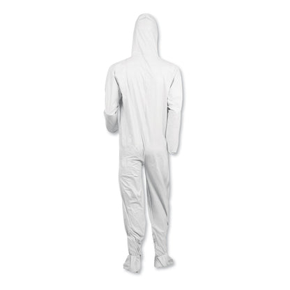 KleenGuard A40 Elastic-Cuff, Ankle, Hood and Boot Coveralls, Large, White, 25/Carton