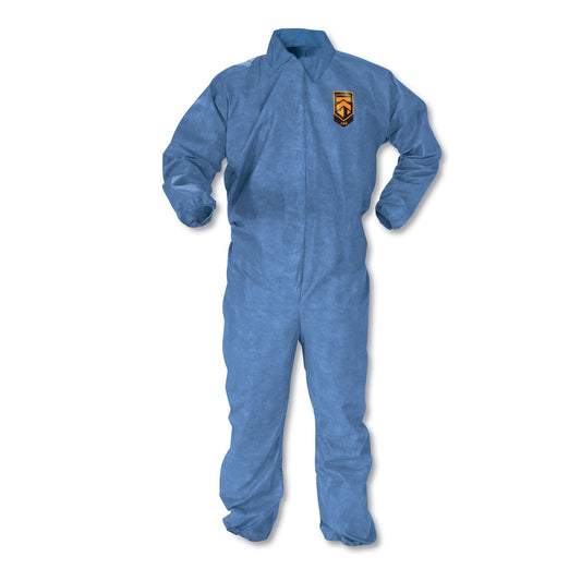 KleenGuard A60 Elastic-Cuff, Ankle and Back Coveralls, X-Large, Blue, 24/Carton