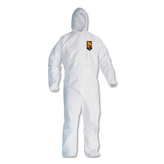 KleenGuard A20 Elastic Back, Cuff and Ankles Hooded Coveralls, 4X-Large, White, 20/Carton