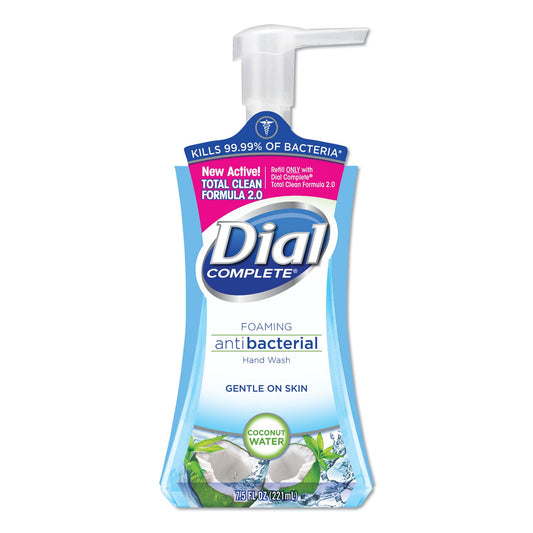 Dial Antibacterial Foaming Hand Wash, Coconut Waters, 7.5 oz Pump Bottle