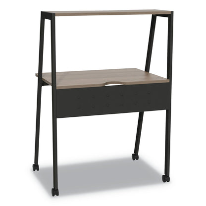 Linea Italia Kompass Flexible Home/Office Desk, 33" x 23.75" x 48", Natural Walnut