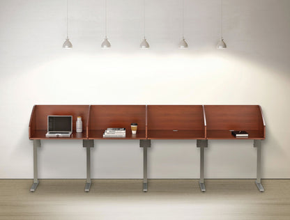 Linea Italia Study Carrell Starter Unit, 2-Leg, 31.25 x 23.5 x 45.25, Cherry
