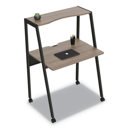 Linea Italia Kompass Flexible Home/Office Desk, 33" x 23.75" x 48", Natural Walnut