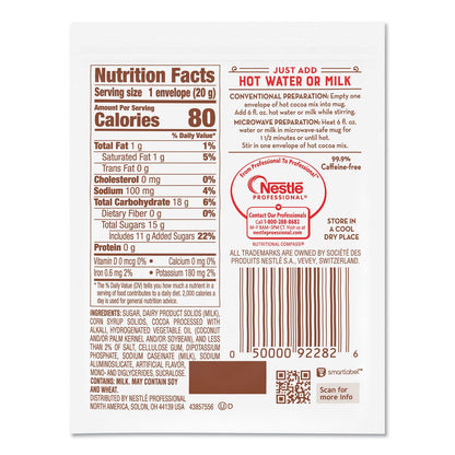 Nestlé Hot Cocoa Mix, Dark Chocolate, 0.71 oz, 50/Box