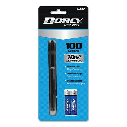 DORCY 100 Lumen LED Penlight, 2 AAA Batteries (Included), Silver