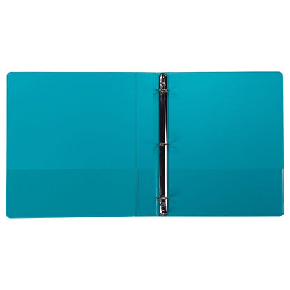 Samsill Earth’s Choice Biobased Durable Fashion View Binder, 3 Rings, 1" Capacity, 11 x 8.5, Turquoise, 2/Pack