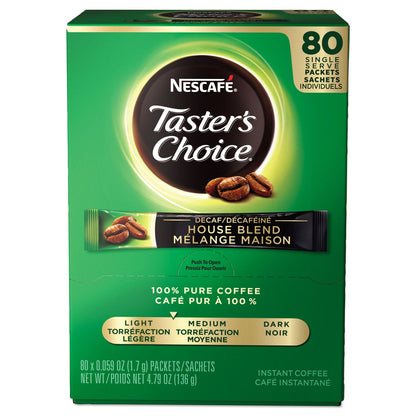 Nescafé Taster's Choice Stick Pack, Decaf, 0.06oz, 80/Box