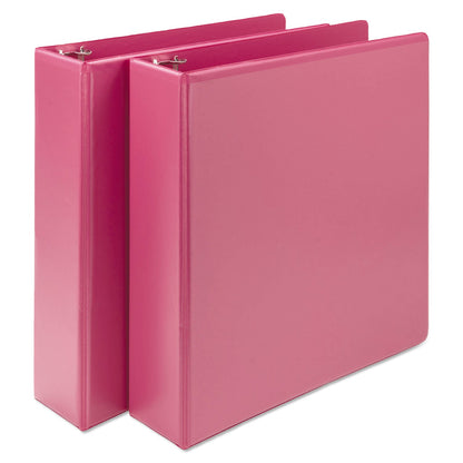 Samsill Earth’s Choice Biobased Durable Fashion View Binder, 3 Rings, 2" Capacity, 11 x 8.5, Berry, 2/Pack