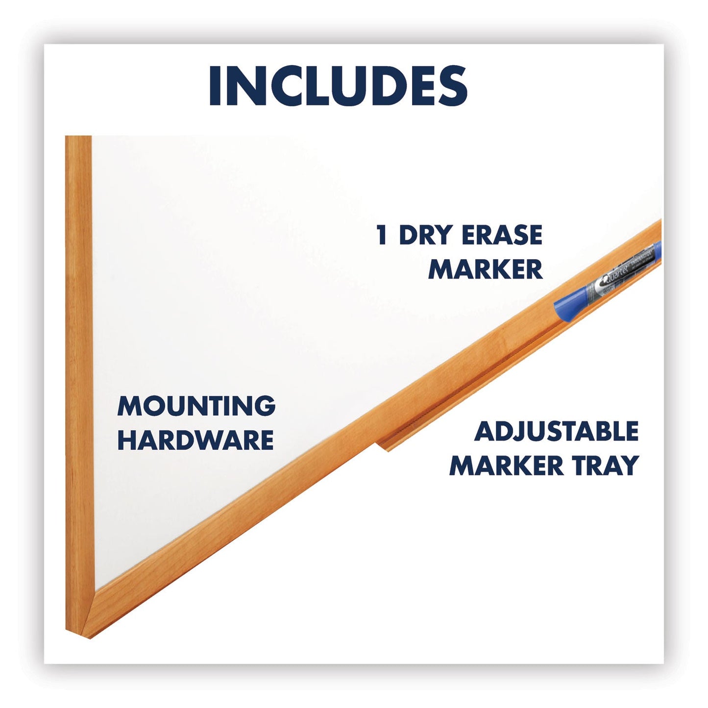 Quartet Classic Series Total Erase Dry Erase Board, 36 x 24, Oak Finish Frame