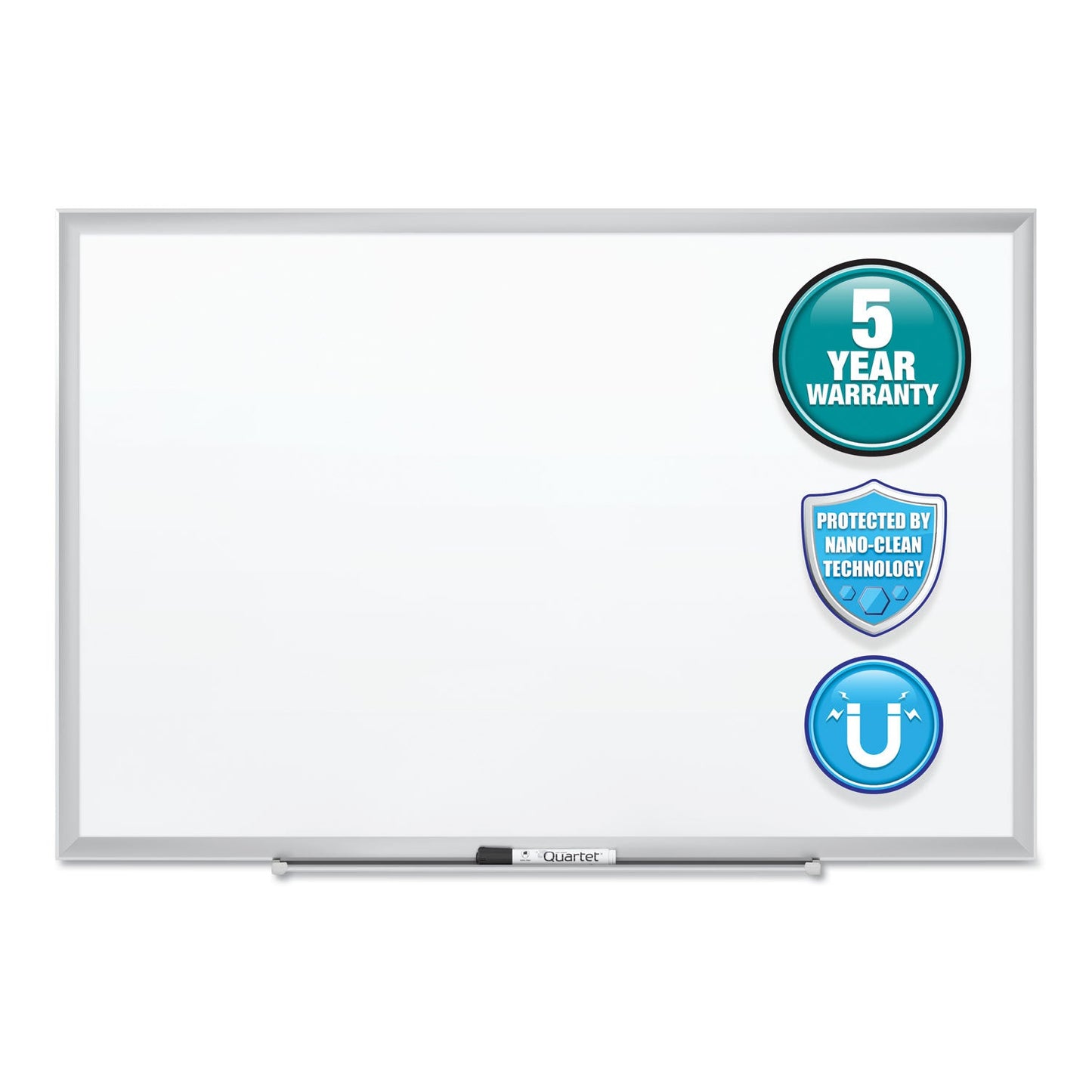 Quartet Classic Series Nano-Clean Dry Erase Board, 24 x 18, Silver Frame
