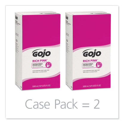 GOJO RICH PINK Antibacterial Lotion Soap Refill, Floral, 5,000 mL, 2/Carton