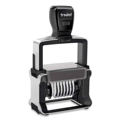 Trodat Professional Self-Inking Numberer, Eight Bands/Digits, Type Size: 2, Black