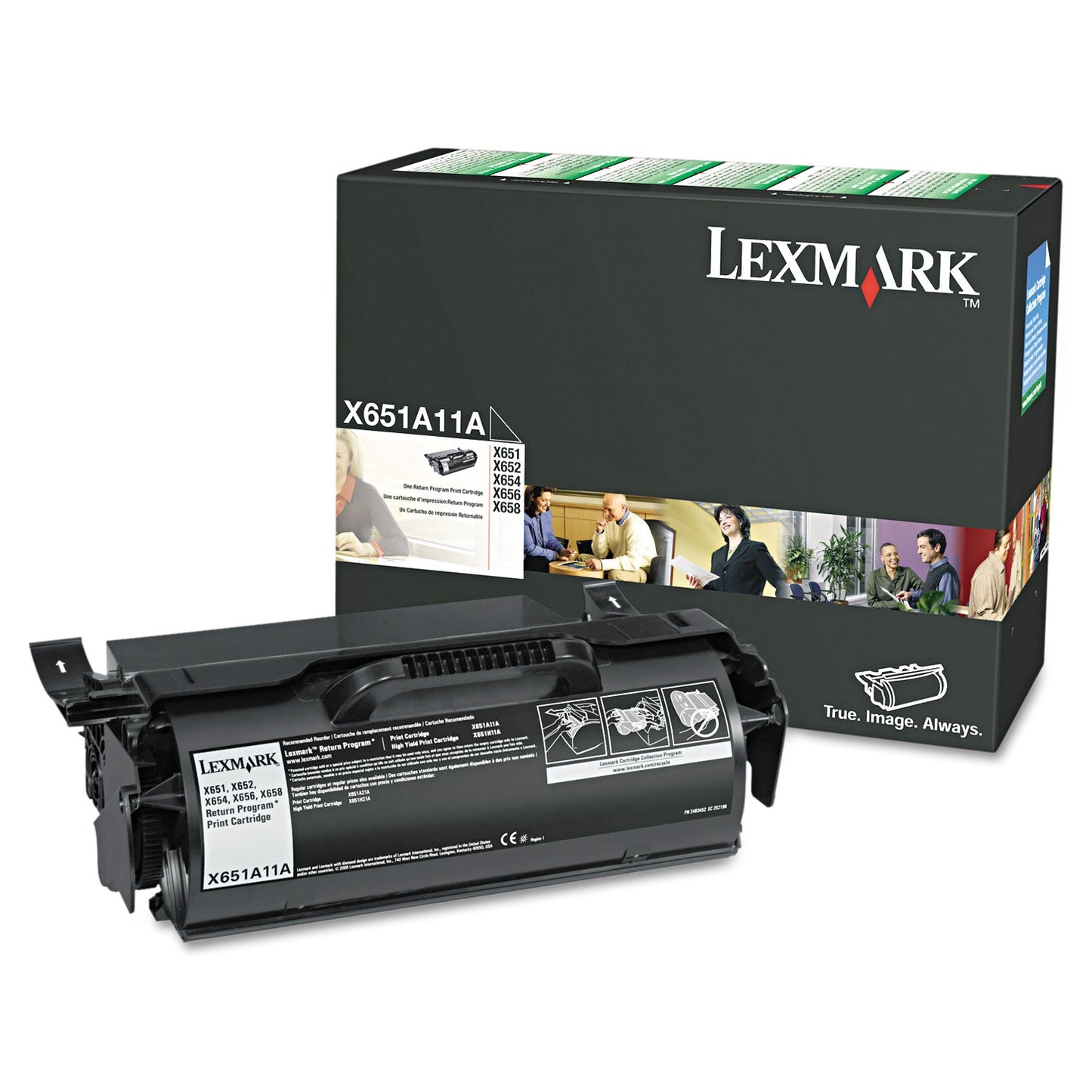 Lexmark X651A11A Return Program Toner, 7,000 Page-Yield, Black