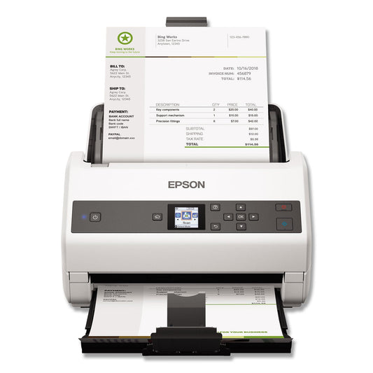 Epson DS-870 Color Workgroup Document Scanner, 600 dpi Optical Resolution, 100-Sheet Duplex Auto Document Feeder