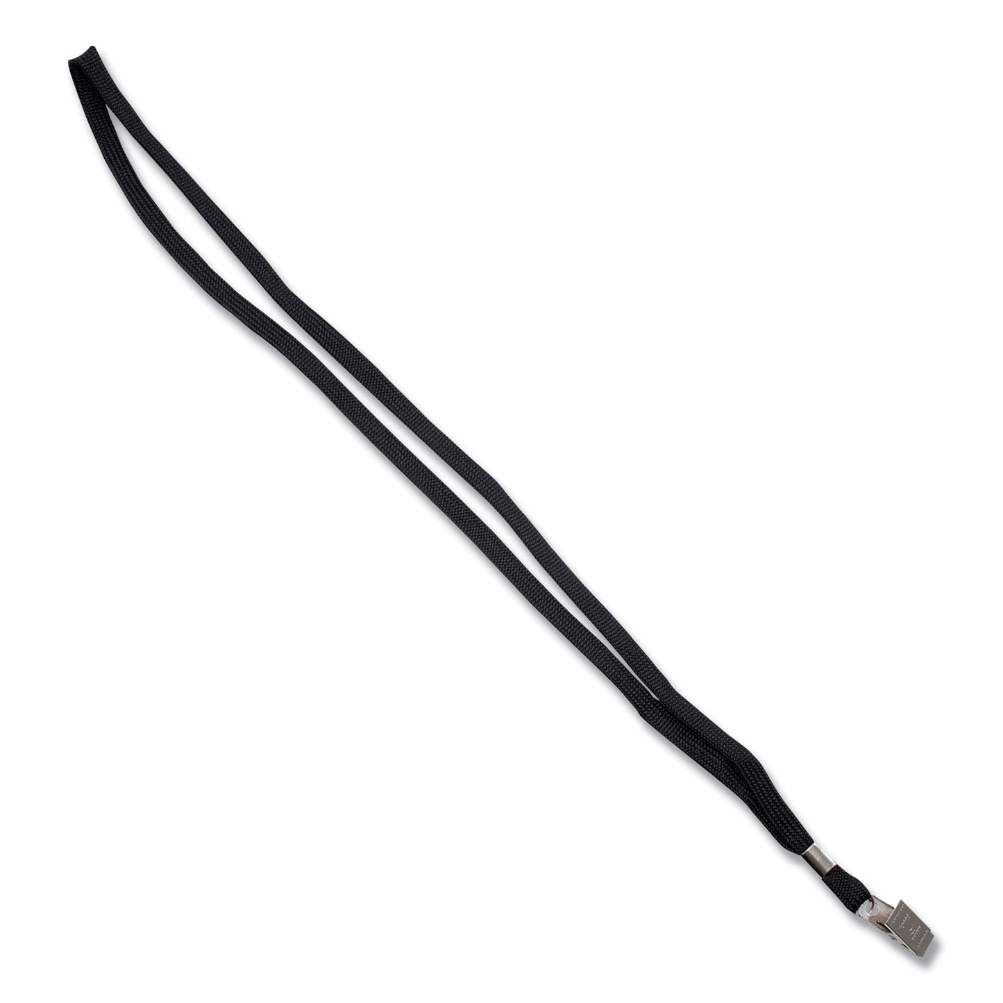Advantus Deluxe Lanyards, Metal Clip Fastener, 36" Long, Black, 24/Box
