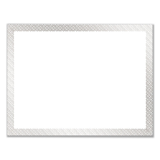 Great Papers! Foil Border Certificates, 8.5 x 11, White/Silver with Braided Silver Border,15/Pack