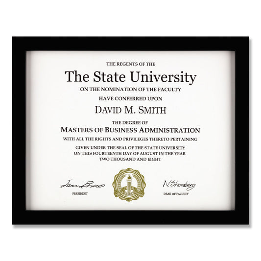 DAX Tribeca Frame with Two-Way Easel, 8.5 x 11, Black