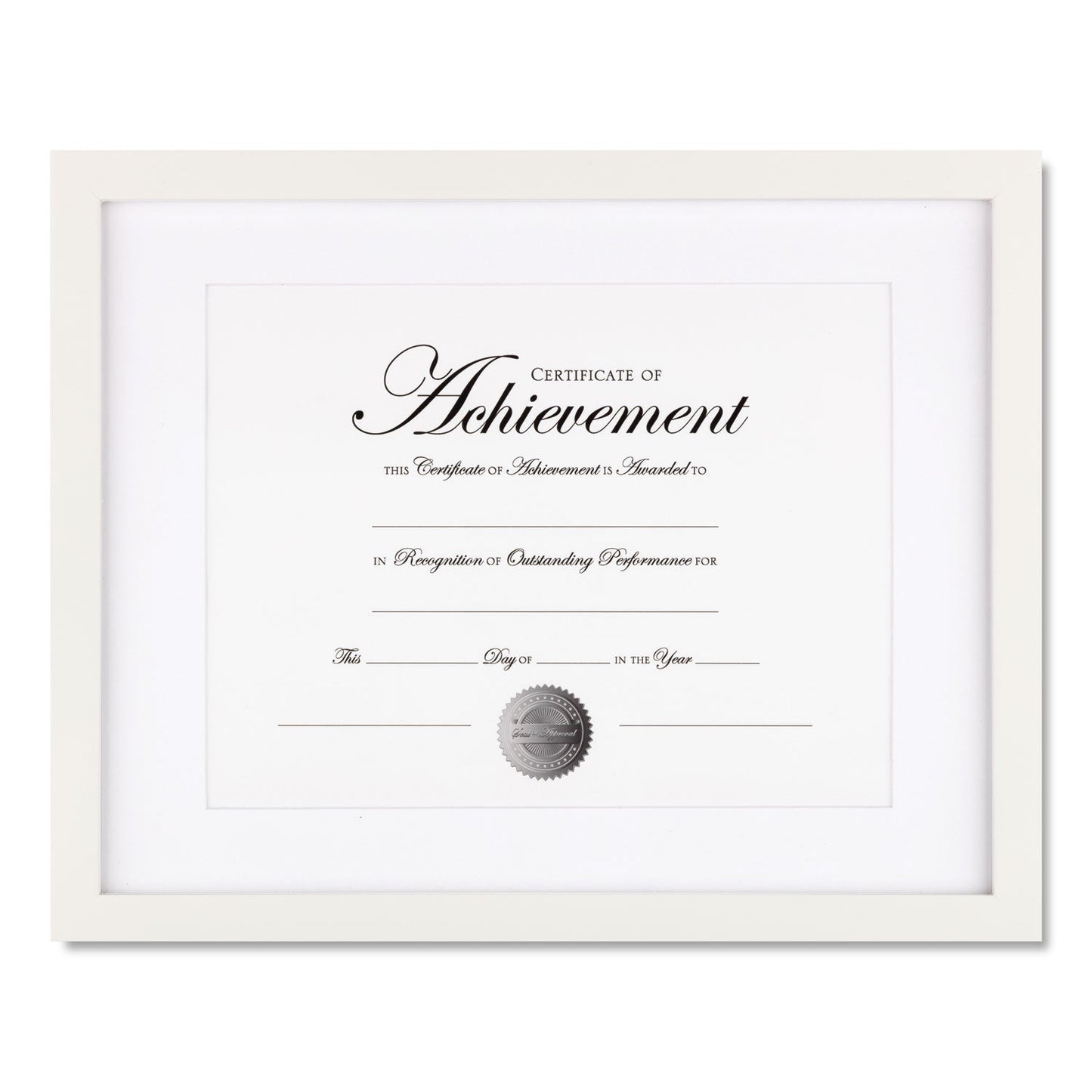 DAX Wood Gallery Frame with Beveled Mat, 11 x 14, White