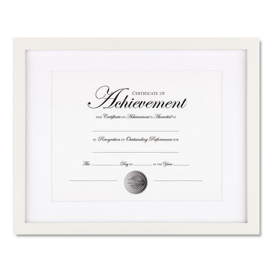 DAX Wood Gallery Frame with Beveled Mat, 11 x 14, White