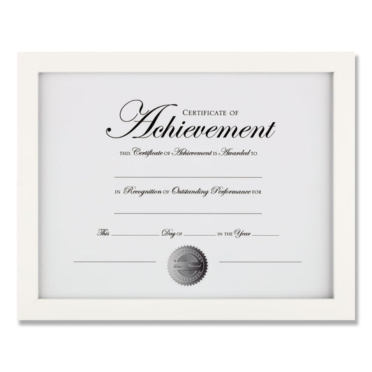 DAX Wood Gallery Frame with Two-Way Easel, 8.5 x 11, White