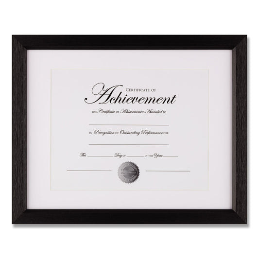 DAX Basics Texture Frame with Beveled Mat, 11 x 14, Black